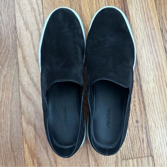 Vince Verrell 2 Black Suede Slip-on Slide Sneakers Women’s Sz 7 - Picture 6 of 13